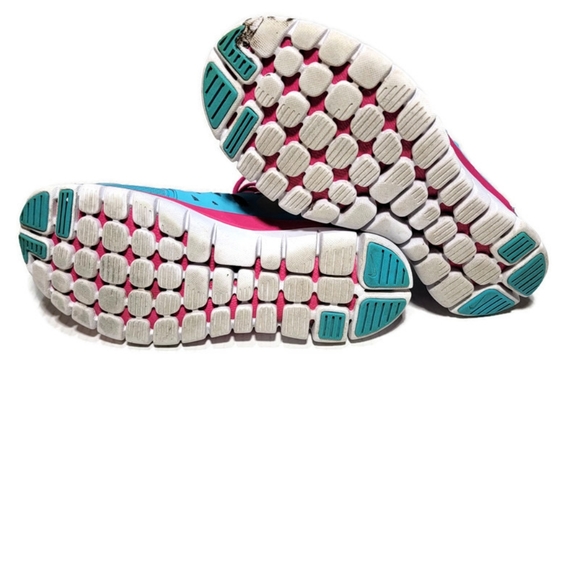 Nike Running Shoes Aqua, Pink Girls Youth Size 7Y - Picture 8 of 13